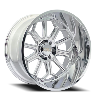 Cast Aluminum Wheels Auburn 9117 PO 22x12 Milled Spokes Polished 6 On 135 Bolt Pattern -51 Offset Cali Offroad Wheels