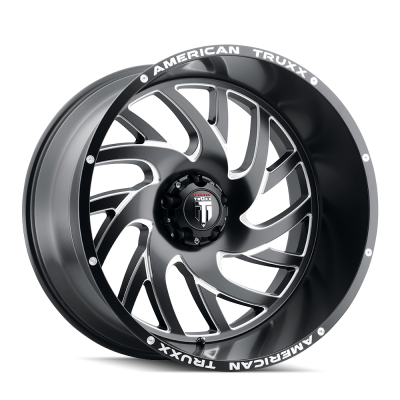 Xclusive AT1907 Satin Black Milled 24X14 5-150 -76MM 110.5MM Off Road Wheels American Truxx