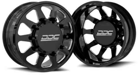 Dually Wheels The Ten Forged 22x8.25 10x225 Black/Mill 05-10 Ford 15-25 F-450/F-550 Dodge Ram 08-25 4500/5500 DDC Wheels