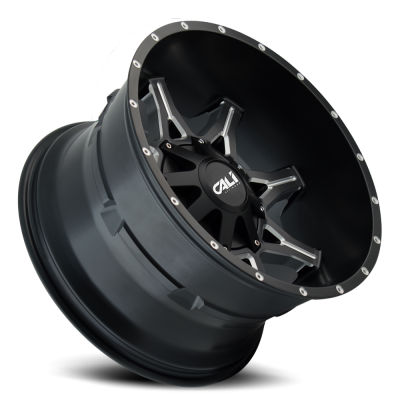 Cast Aluminum Wheels Obnoxious 9107 SB 22x12 Milled Spokes Satin Black 6 On 135/6 On139.7 Bolt Pattern -44 Offset Cali Offroad Wheels