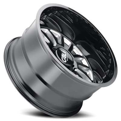 Cast Aluminum Wheels Summit 9110 GB-M 22x10 Milled Spokes Gloss Black 6 On 135 Bolt Pattern 0 Offset Cali Offroad Wheels