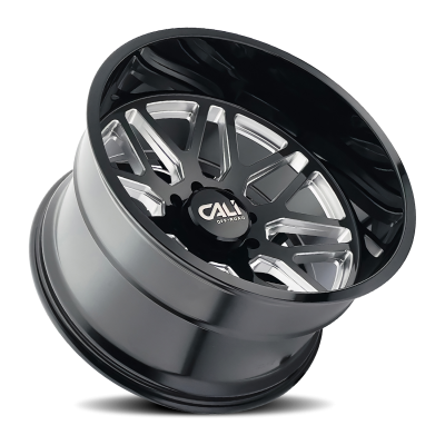 Cast Aluminum Wheels Invader 9115 GB-M 22x12 Milled Gloss Black 6 On 135 Bolt Pattern -51 Offset Cali Offroad Wheels