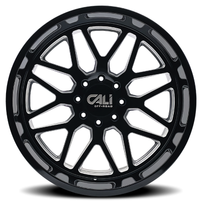 Cast Aluminum Wheels Invader 9115 GB-M 28x12 Milled Gloss Black 6 On 135 Bolt Pattern -44 Offset Cali Offroad Wheels
