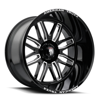Restless AT1915 Black Milled 22X12 6-135 -44MM 87.1MM Off Road Wheels American Truxx