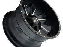 Cast Aluminum Wheels Distorted 9106 SB 24x12 Milled Spokes Satin Black 6 On 135/6 On139.7 Bolt Pattern -44 Offset Cali Offroad Wheels