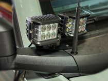 Ditch Light Mount Kit Fits 21-Present Ford Bronco Raptor - (2) 3X2 18W Amber LED Pods/(2) 3.5 Inch Round Cannon Pods Cali Raised LED