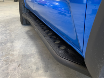 Step Edition Rock Slider For 24-Present Toyota Tacoma/Double Cab Short Bed W/ No Kick Out/Yes (Bed Liner)/Raw Steel Cali Raised LED