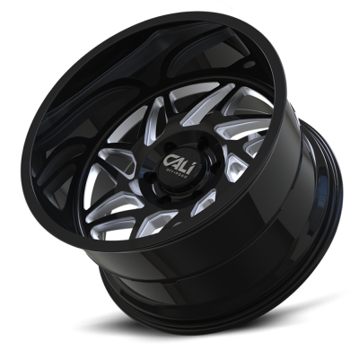 Cast Aluminum Wheels Gemini 9112 GB 22x12 Milled Spokes Gloss Black 6 On 135 Bolt Pattern -51 Offset Cali Offroad Wheels