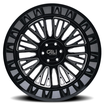 Cast Aluminum Wheels Vertex 9116 BM 24x14 Milled Gloss Black 6 On 135 Bolt Pattern -76 Offset Cali Offroad Wheels