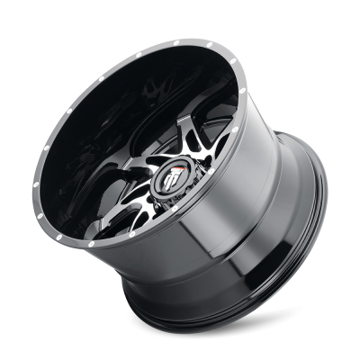 Spyder AT183 Gloss Black Machined 22X14 8-180 -76MM 125.2MM Off Road Wheels American Truxx