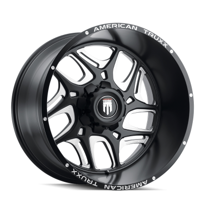 Sweep AT1900 Satin Black Milled 20X9 5-127 -12MM 78.1MM Off Road Wheels American Truxx