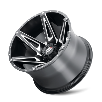 Kutz AT1902 Gloss Black Milled 22X14 5-127 -76MM 78.1MM Off Road Wheels American Truxx