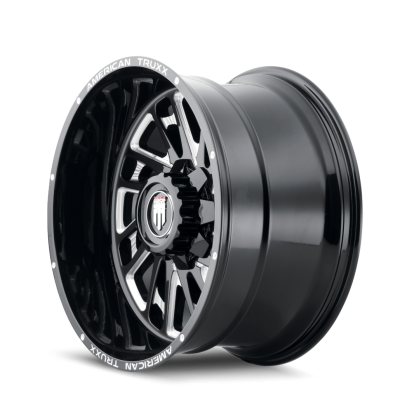 Blade AT1905 Gloss Black Milled 24X14 5-127 -76MM 78.1MM Off Road Wheels American Truxx