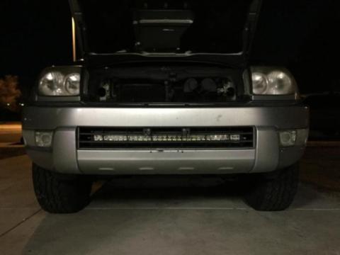03-09 4Runner 32 Inch Lower Bumper Hidden LED Light Bar Brackets Kit 5D Optic 32 inch OSRAM LED Bar Spot Beam No Switch Cali Raised LED