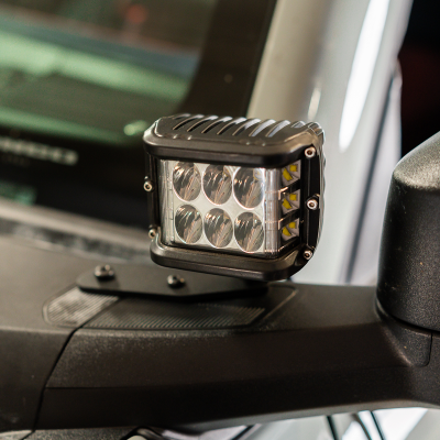 Ditch Light Mount Kit Fits 21-Present Ford Bronco Raptor - (2) 3X2 18W LED Pods/(2) 3.5 Inch Round Cannon Pods Cali Raised LED
