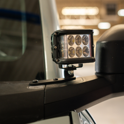 Ditch Light Mount Kit Fits 21-Present Ford Bronco Raptor - (2) 3X2 18W LED Pods/(2) 3.5 Inch Round Cannon Pods Cali Raised LED