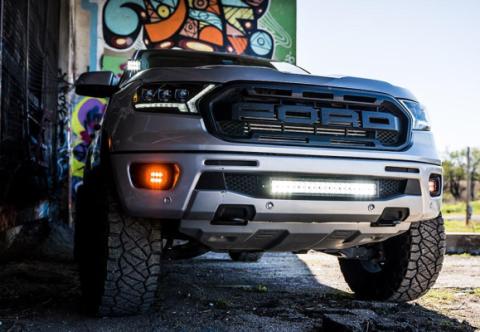 2019-Present Ford Ranger Fog Mounts 18W Combo 3x2 Amber Pods OEM Adapters Cali Raised LED