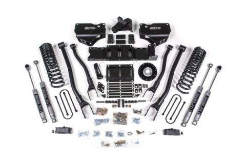 25-26 Ram 3500 (Gas) 4 Inch 4-Link Suspension Lift Kit W/ Indexing Ring, 2 Inch Rear Lift w/o Overload, Block - NX2 Shocks BDS Suspension