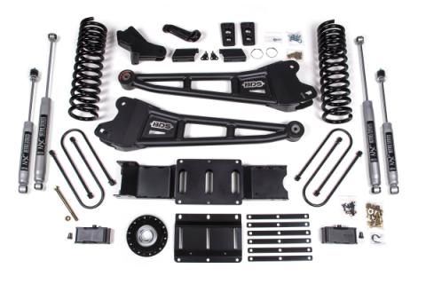 25-26 Ram 3500 (Diesel) 4 Inch Radius Arm Suspension Lift Kit W/ Indexing Ring, 3 Inch Rear Lift w/ Overload, Block - NX2 Shocks BDS Suspension