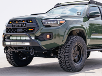 16-Up Tacoma Stealth Bumper 32 Inch LED Bar Combo Beam No Switch 32 Inch Combo Beam with Relocation Mounts No Switch No Winch No D-Ring Cali Raised LED