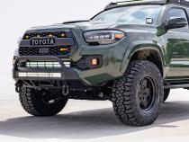 16-Up Tacoma Stealth Bumper 32 Inch LED Bar Combo Beam No Switch 32 Inch Combo Beam with Relocation Mounts No Switch No Winch No D-Ring Cali Raised LED
