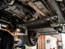 2016-2022 Toyota Tacoma Transfer Case Skid Plate - Steel Raw Cali Raised LED